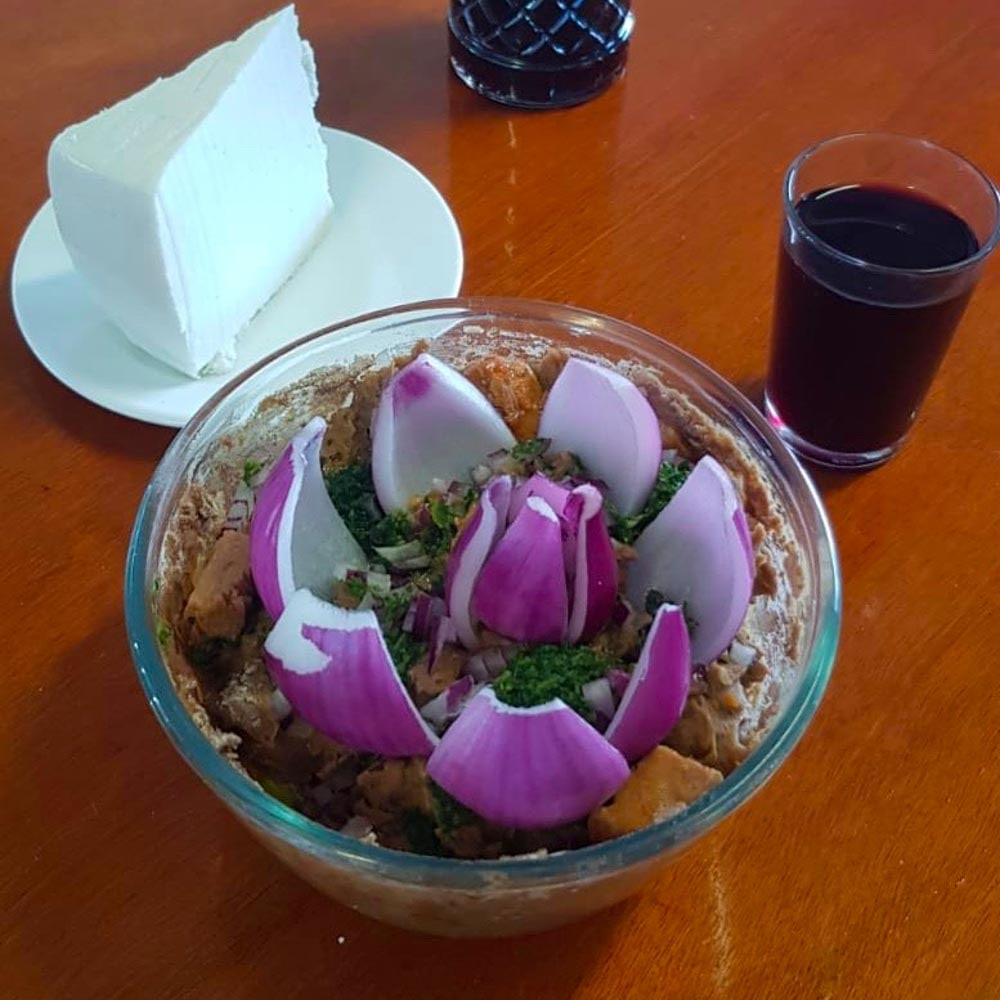 Escaldón canario con queso tierno y vino - Especialidad en Casa África Restaurante Playa