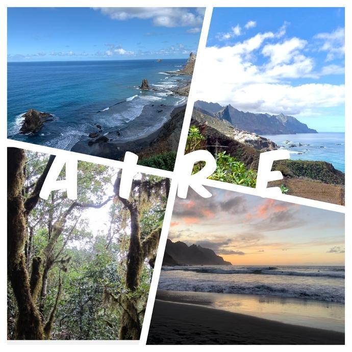 Collage de fotografías del entorno donde está Casa África Restaurante Playa
